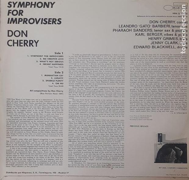 Discos de vinilo: Simphony for Improvisers - Don Cherry - Foto 2