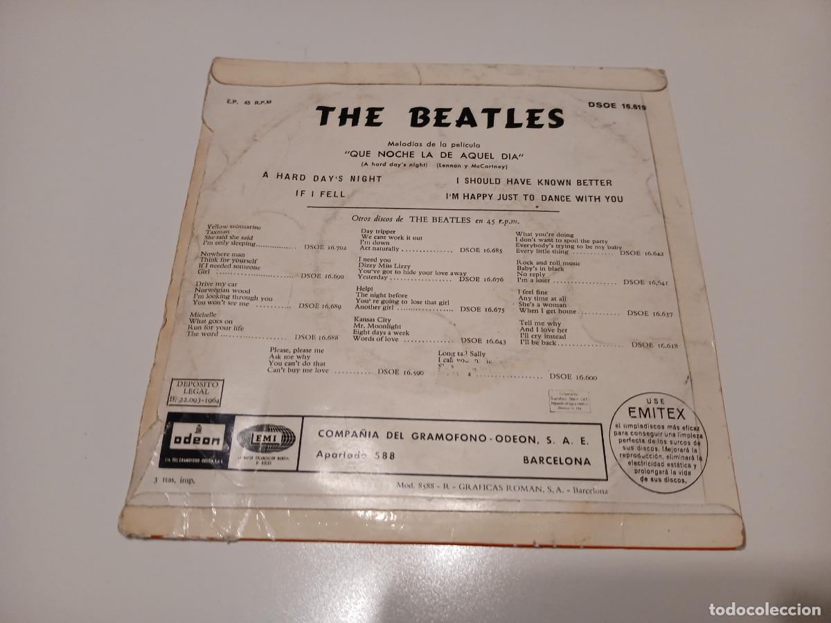 Discos de vinilo: The Beatles -Que noche la de aquel dia- single - Foto 5