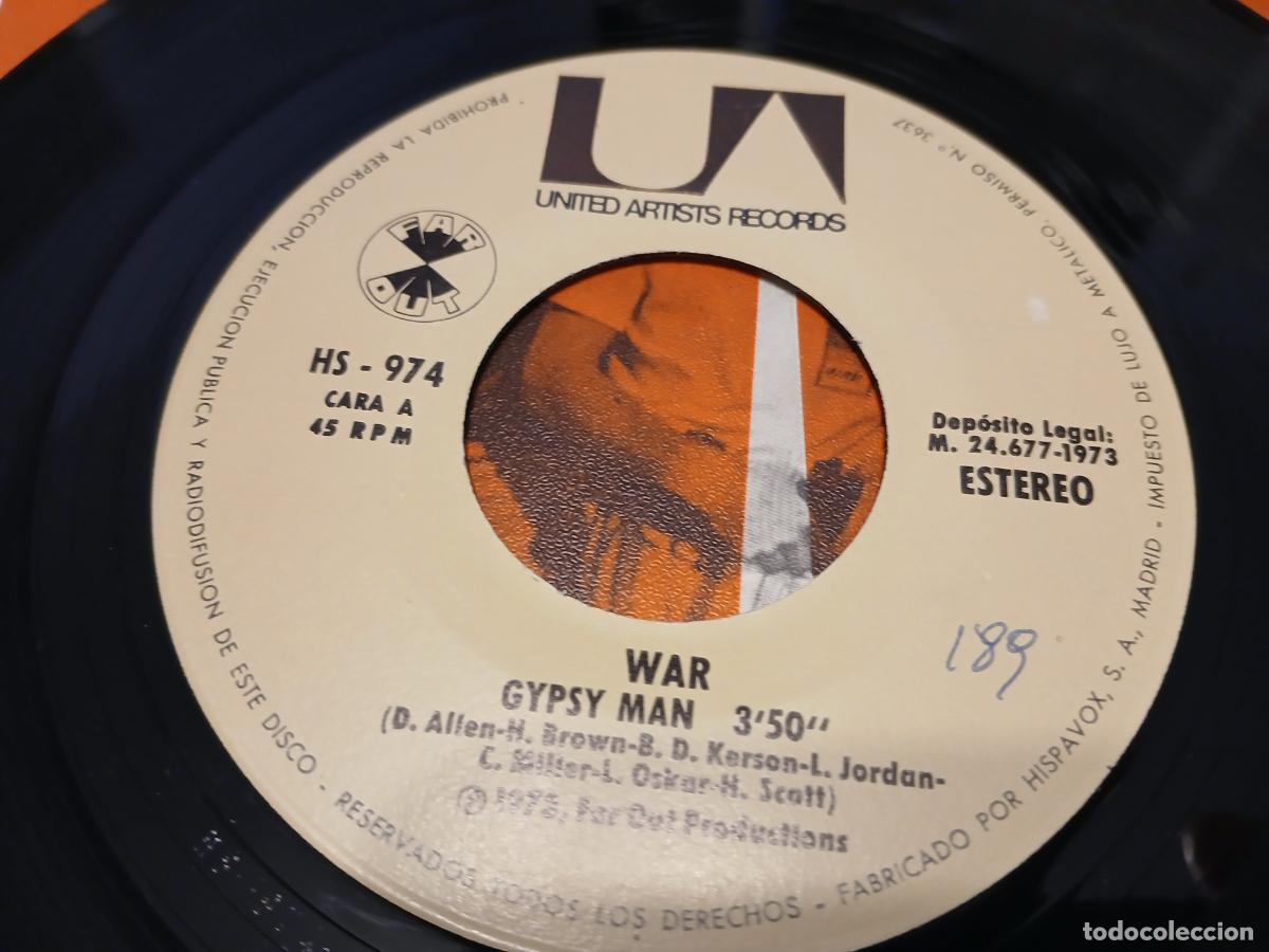 Discos de vinilo: War &ndash; Gypsy Man / Cede La Palabra- (1973) single - Foto 4