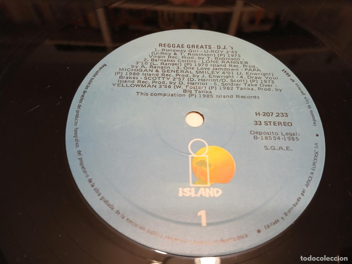 Discos de vinilo: Vinilo recopilatorio Reggae Greats -DJs- (1985) - Foto 2