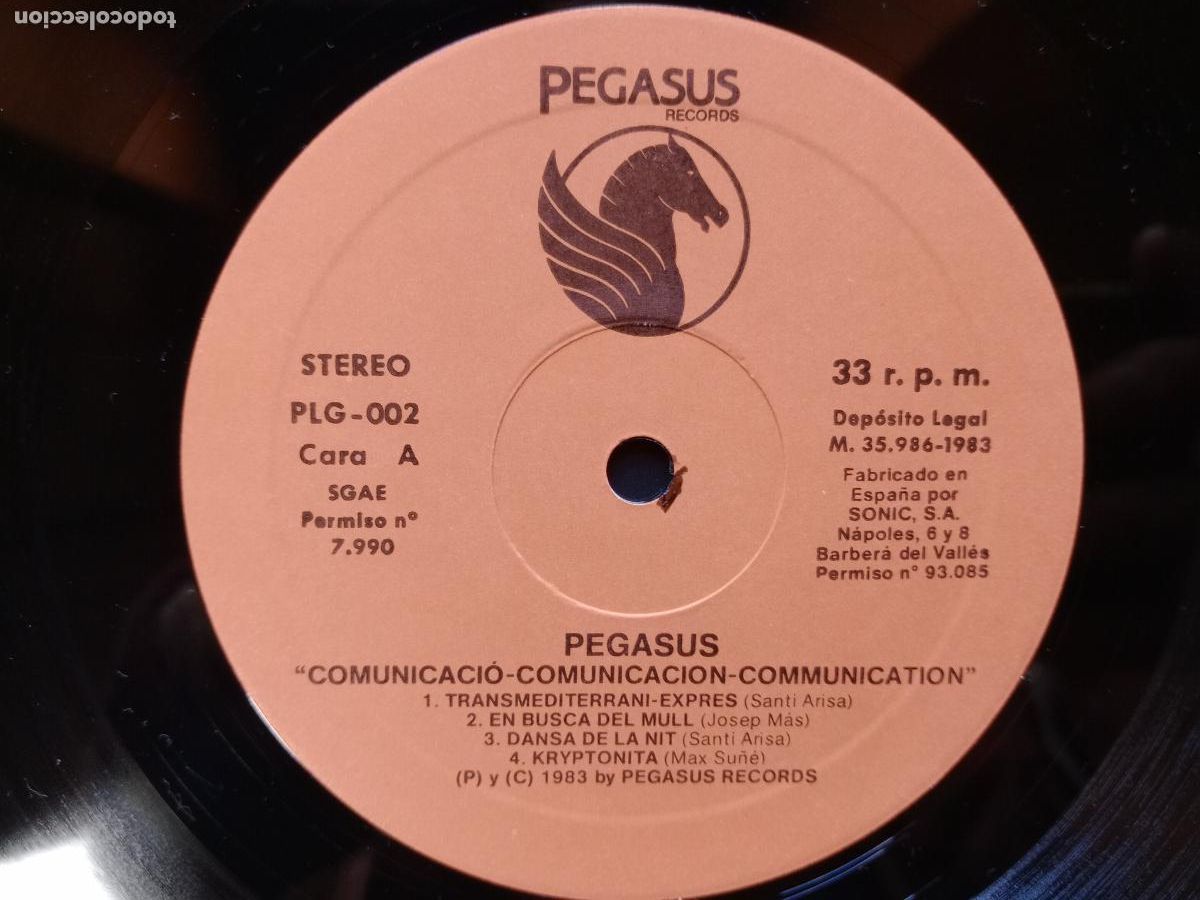 Discos de vinilo: Pegasus ( Arista, Escote, Kitflus y Max) - comunicacio , comunicaci&oacute;n, comunication - Foto 3