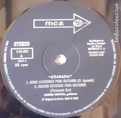 Discos de vinilo: Segovia Granada - Andr&eacute;s Segovia - Foto 3