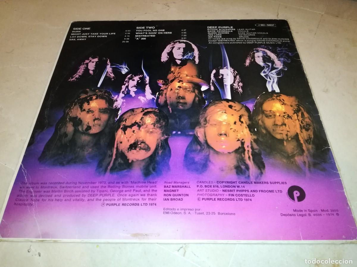 Discos de vinilo: DEEP PURPLE-BURN-ORIGINAL ESPA&Ntilde;OL 1974 - Foto 2