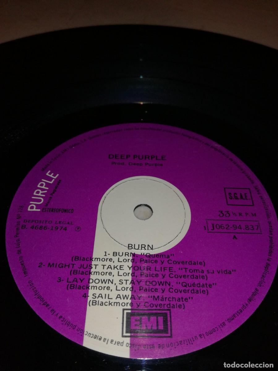 Discos de vinilo: DEEP PURPLE-BURN-ORIGINAL ESPA&Ntilde;OL 1974 - Foto 3