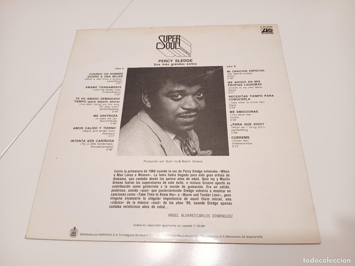 Discos de vinilo: Percy Sledge -Sus m&aacute;s grandes &eacute;xitos- (1978) LP disco vinilo - Foto 5