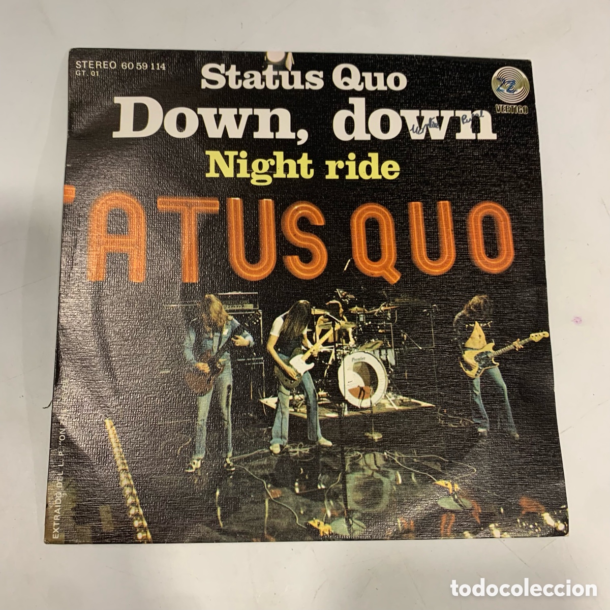 Discos de vinilo: Single 7&rsquo;&rsquo; Status Quo &lrm;&ndash; Down Down edicion espa&ntilde;ola de 1975 - Foto 1
