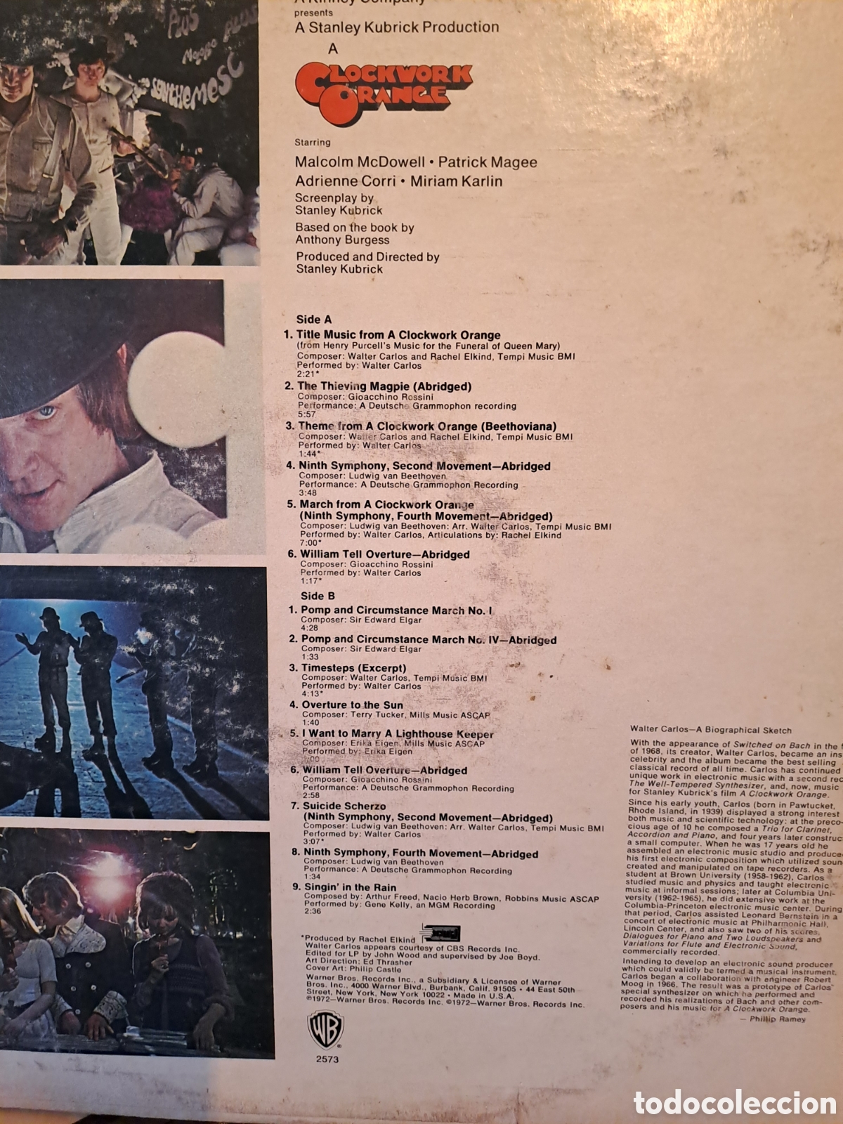 Discos de vinilo: Stanley Kubricks A Clockwork Orange - WARNER BROS. RECORDS, LP, US. B.4 - Foto 3