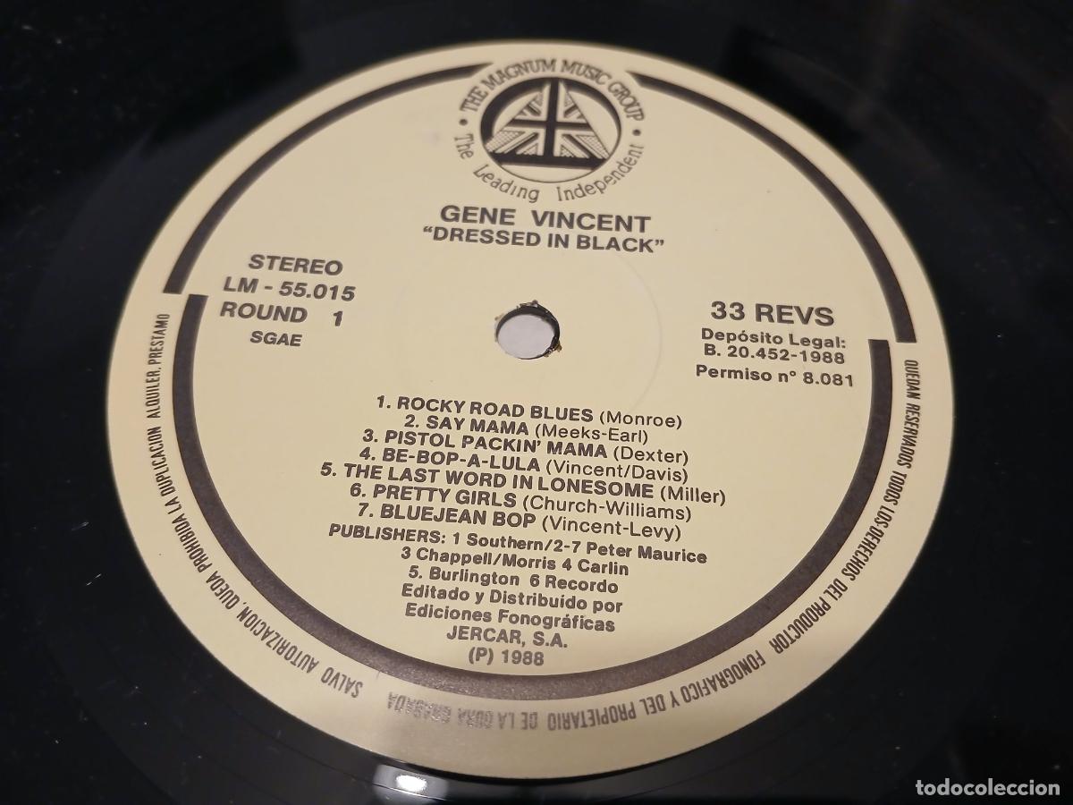Discos de vinilo: Gene Vincent -Dressed in black- (1982) LP disco vinilo - Foto 6
