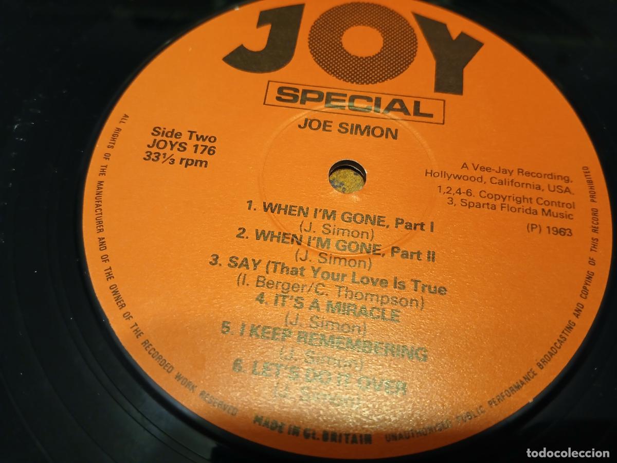 Discos de vinilo: Joe Simon -Joe Simon- LP disco vinilo - Foto 5