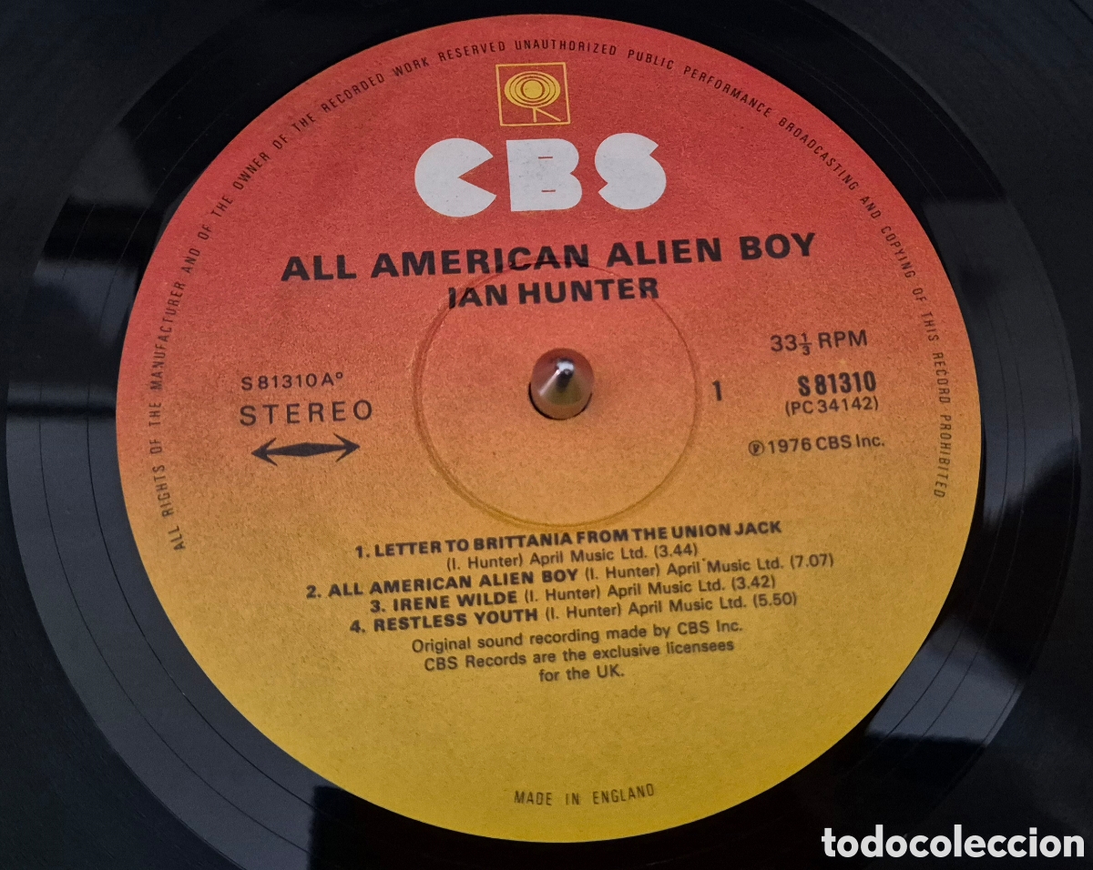Discos de vinilo: Ian Hunter &ndash; All American Alien Boy Lp UK - Foto 6