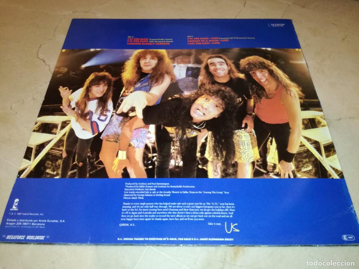 Discos de vinilo: ANTHRAX-I&acute;M THE MAN-ORIGINAL ESPA&Ntilde;OL 1987 - Foto 2