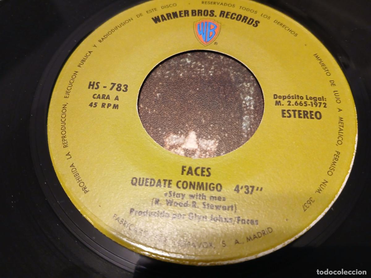 Discos de vinilo: Faces -Qu&eacute;date conmigo / Eres mal educado- (1971) single - Foto 2