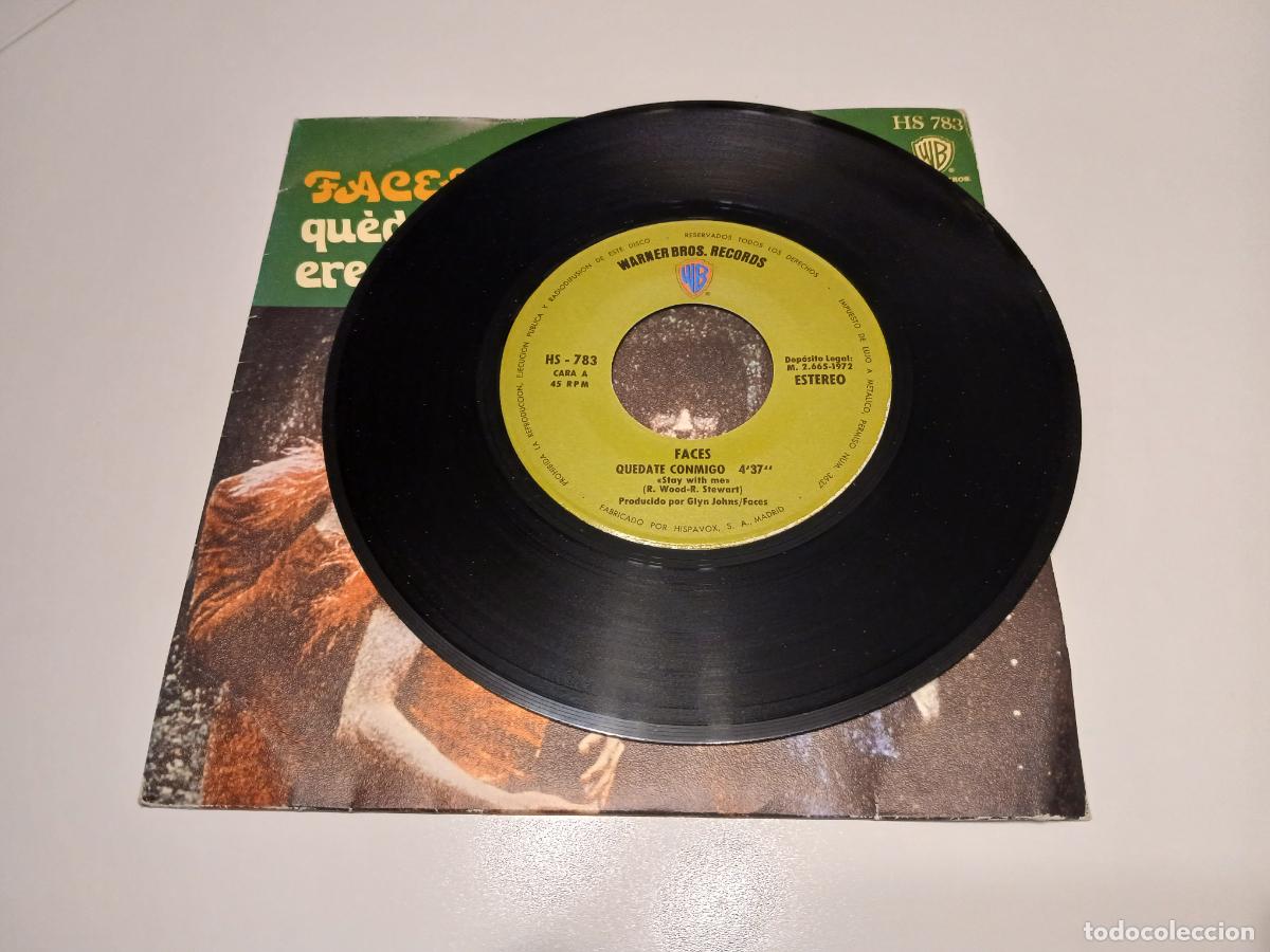 Discos de vinilo: Faces -Qu&eacute;date conmigo / Eres mal educado- (1971) single - Foto 3
