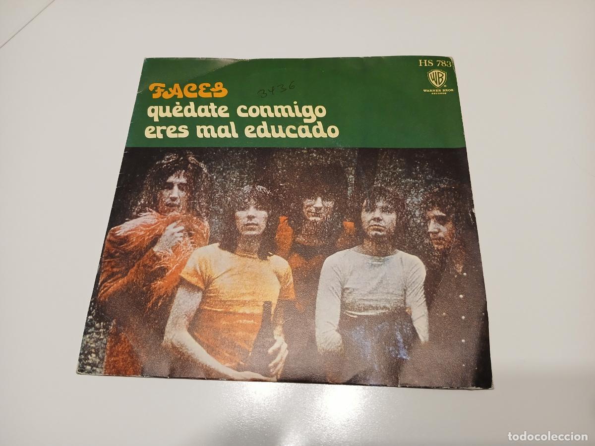 Discos de vinilo: Faces -Qu&eacute;date conmigo / Eres mal educado- (1971) single - Foto 1