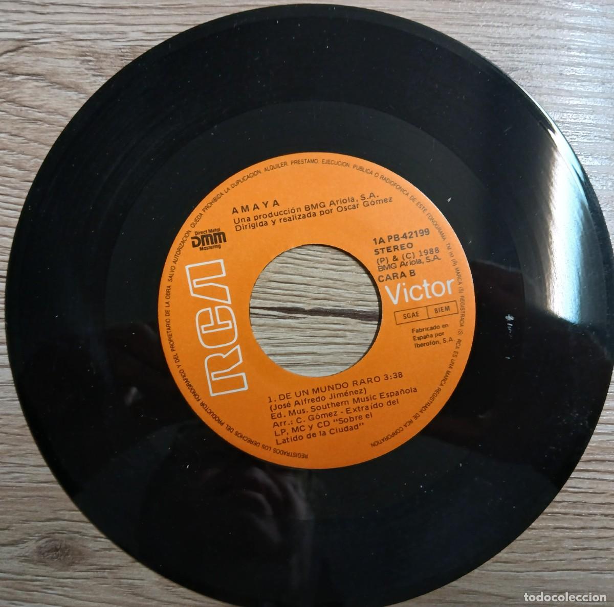 Discos de vinilo: DISCO VINILO SINGLE AMAYA (LUZ DE GAS) - Foto 3