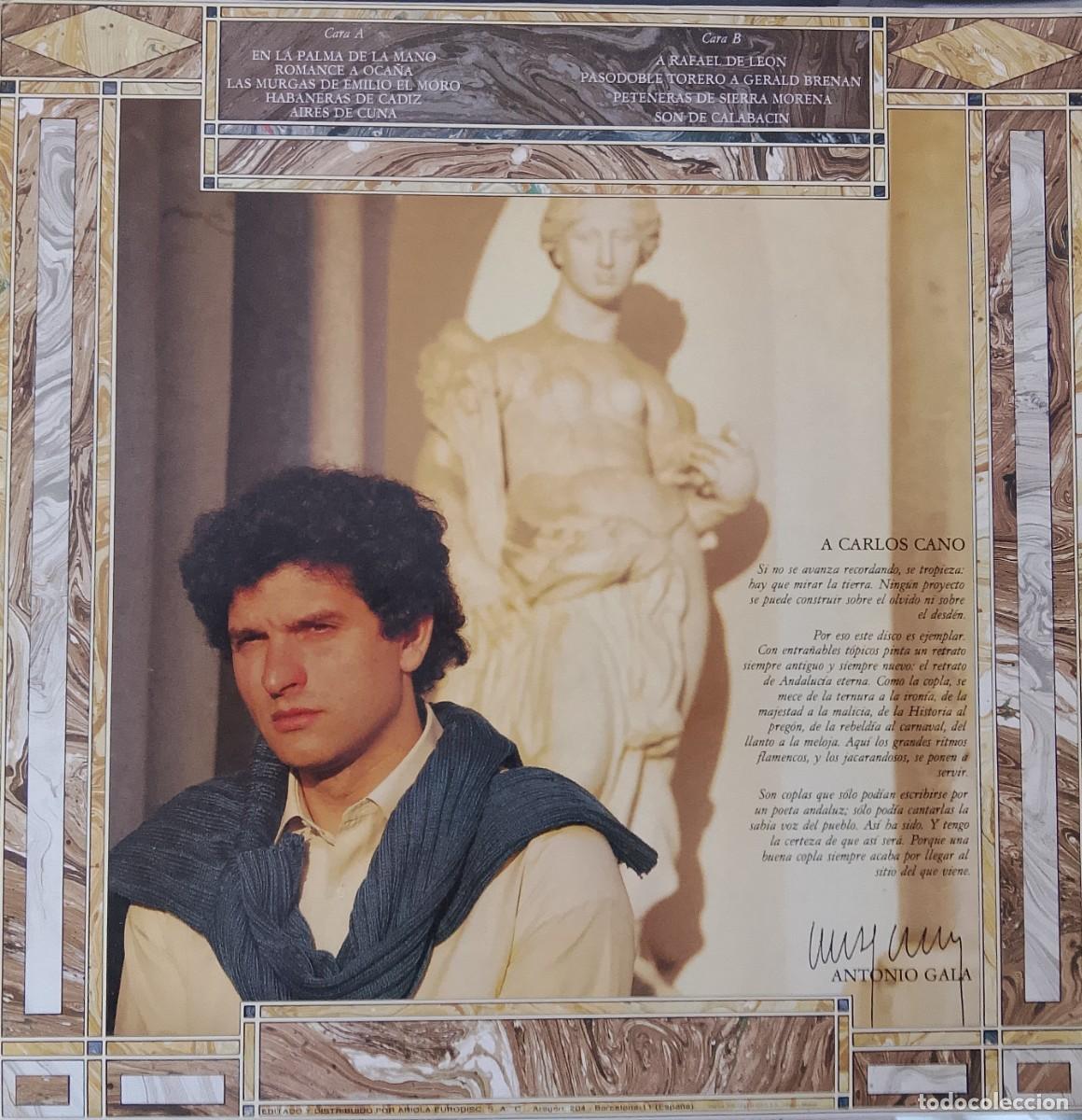 Discos de vinilo: Carlos Cano. Cuaderno de coplas. Vinilo LP. - Foto 2