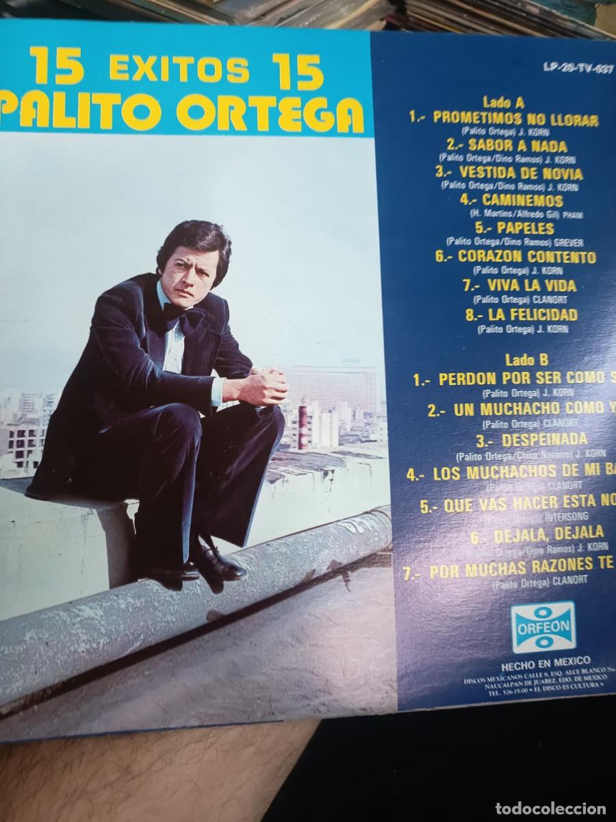 Discos de vinilo: LOTE 369, LP 15 EXITOS DE PALITO ORTEGA - Foto 2