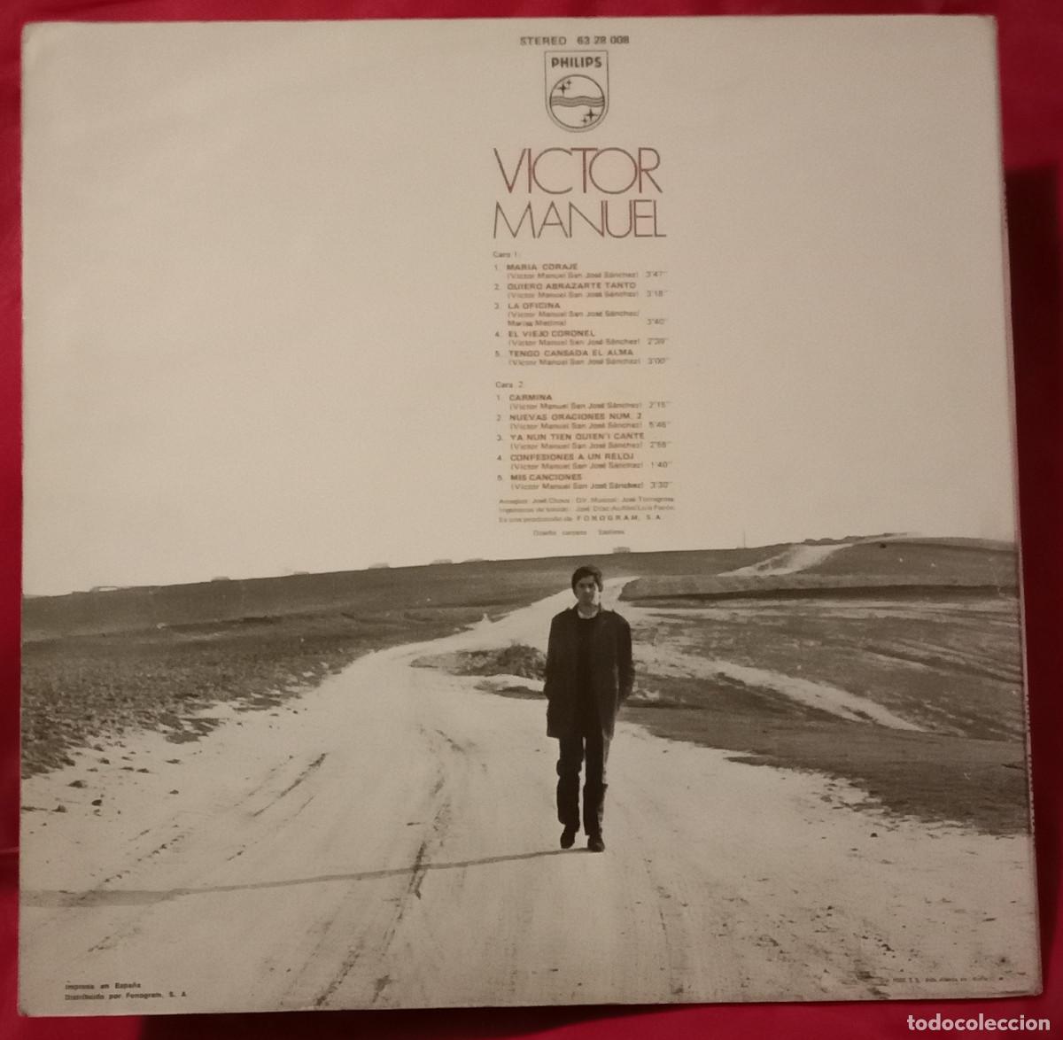 Discos de vinilo: V&iacute;ctor Manuel - Mar&iacute;a Coraje - Edit. Philips. 1970 (P) - Foto 6