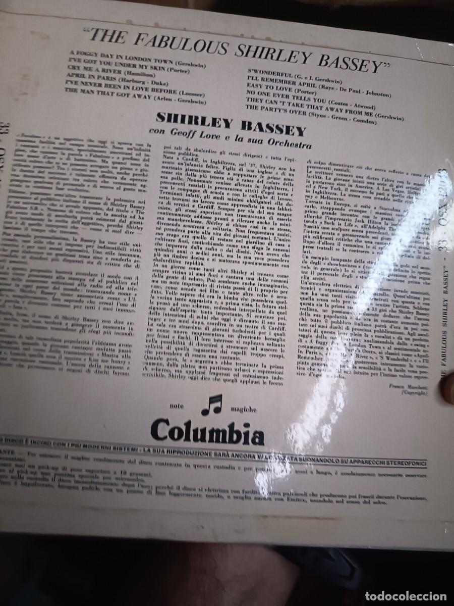 Discos de vinilo: LOTE 390, LP SHIRLEY BASSEY - Foto 2