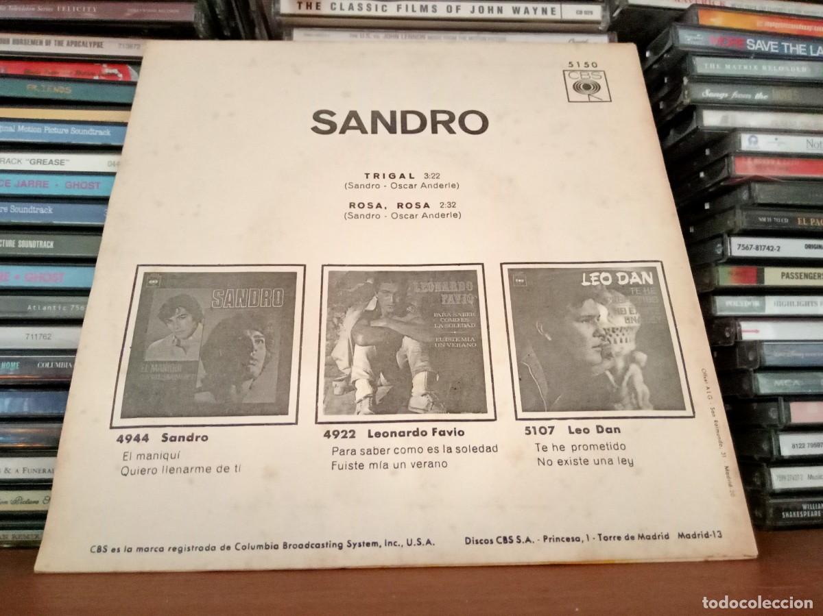 Discos de vinilo: Sandro &lrm;&ndash; Trigal / Rosa Rosa - simple Spain 1970 - Foto 2