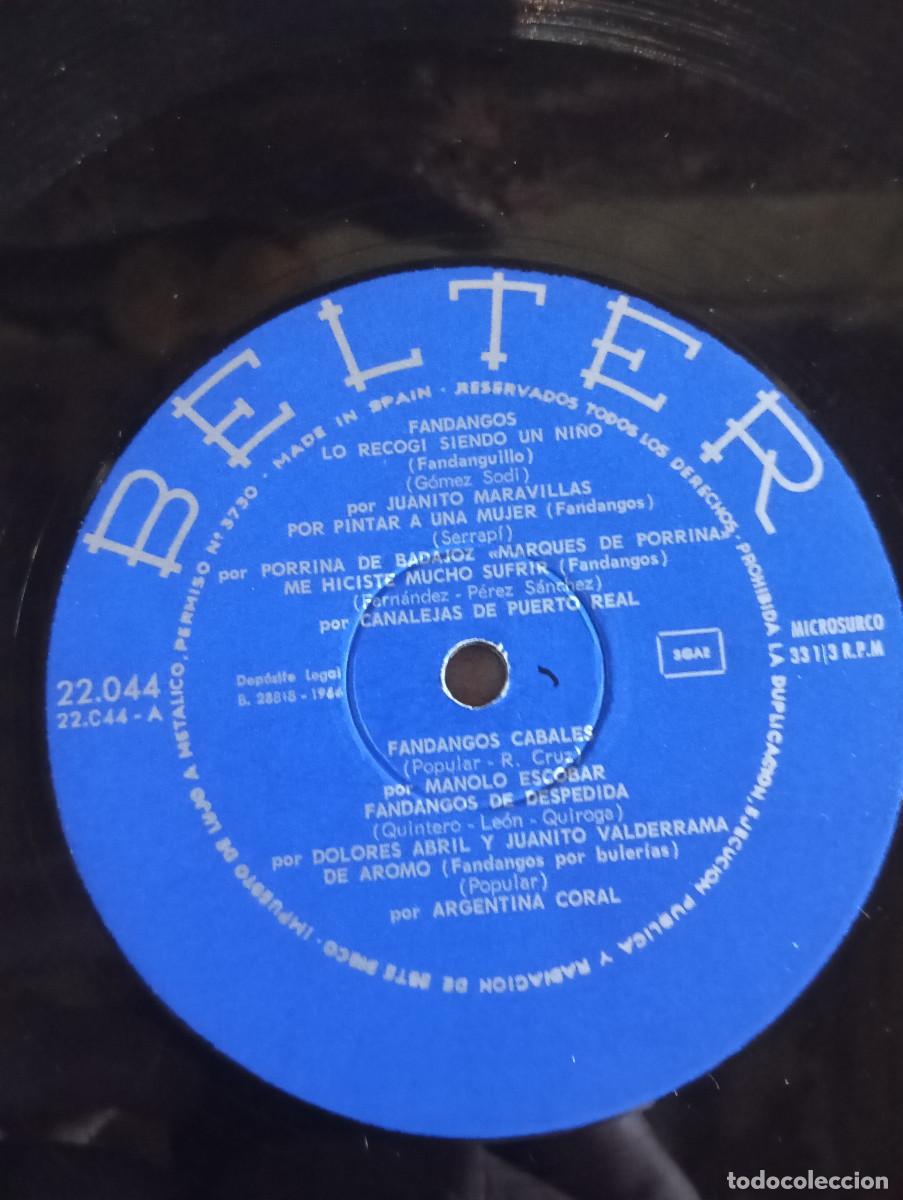 Discos de vinilo: FANDANGOS - DISCOS BELTER - 1966 - Foto 5