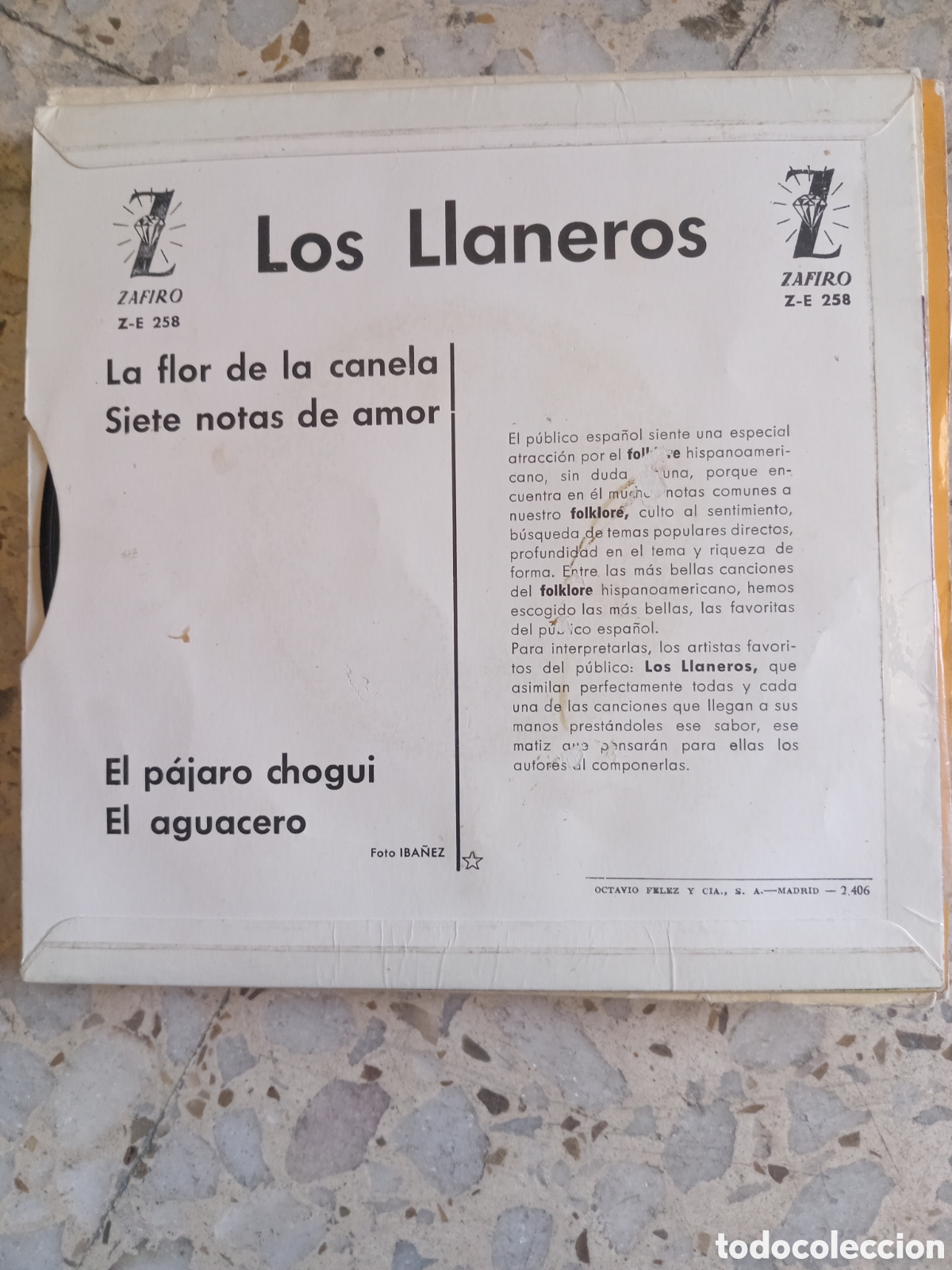 Discos de vinilo: EP LOS LLANEROS LA FLOR DE LA CANELA 1961 - Foto 2