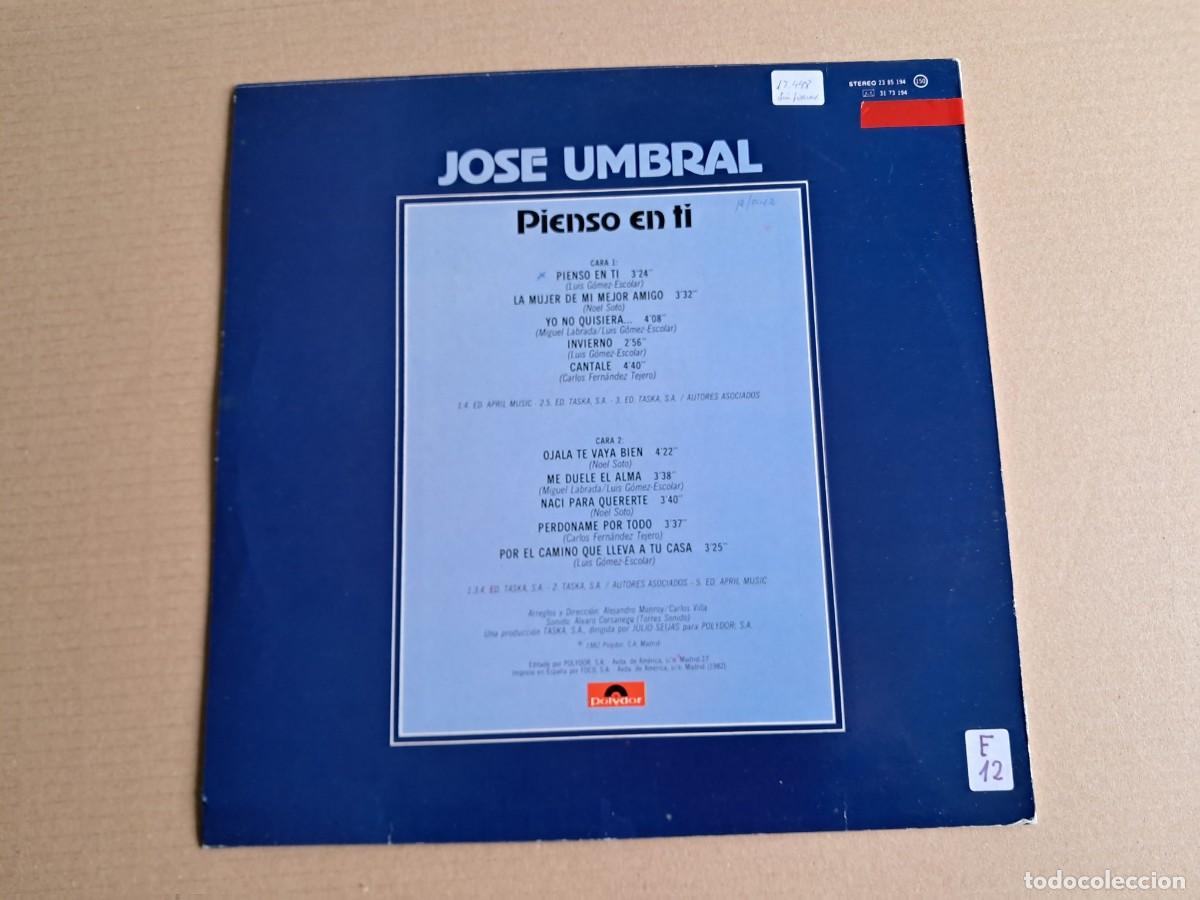 Discos de vinilo: JOSE UMBRAL - PIENSO EN TI LP 1982 - Foto 4