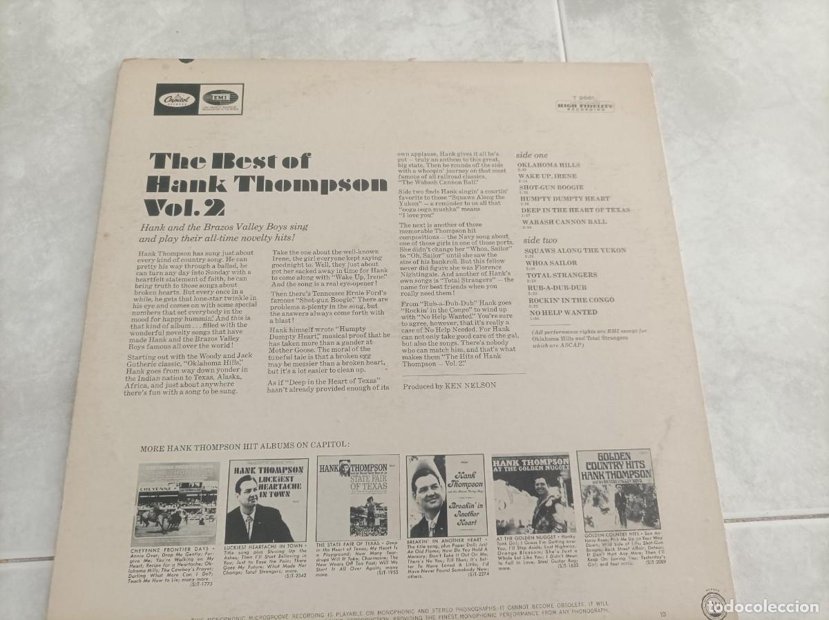Discos de vinilo: Hank Thompson lp original USA - Foto 2