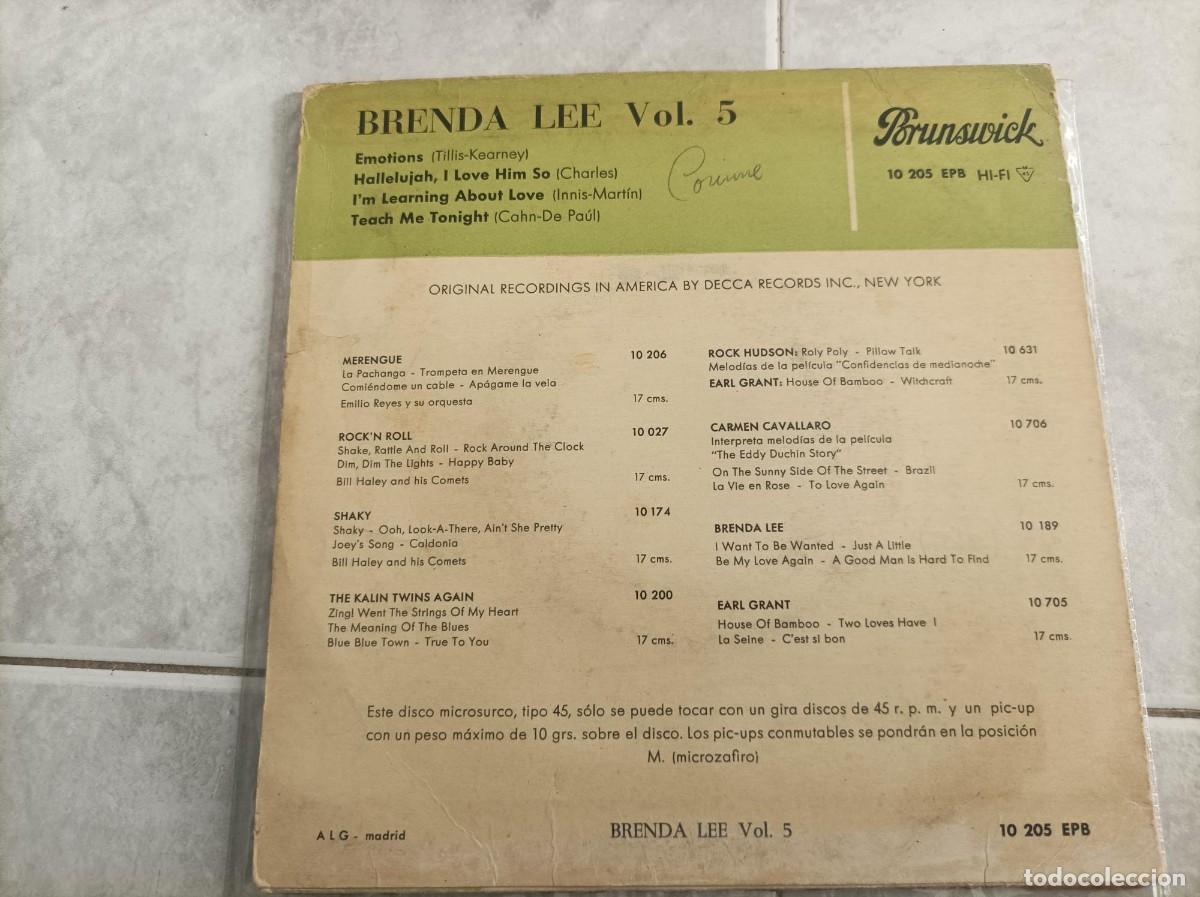 Discos de vinilo: Brenda Lee volumen 5 ep - Foto 2