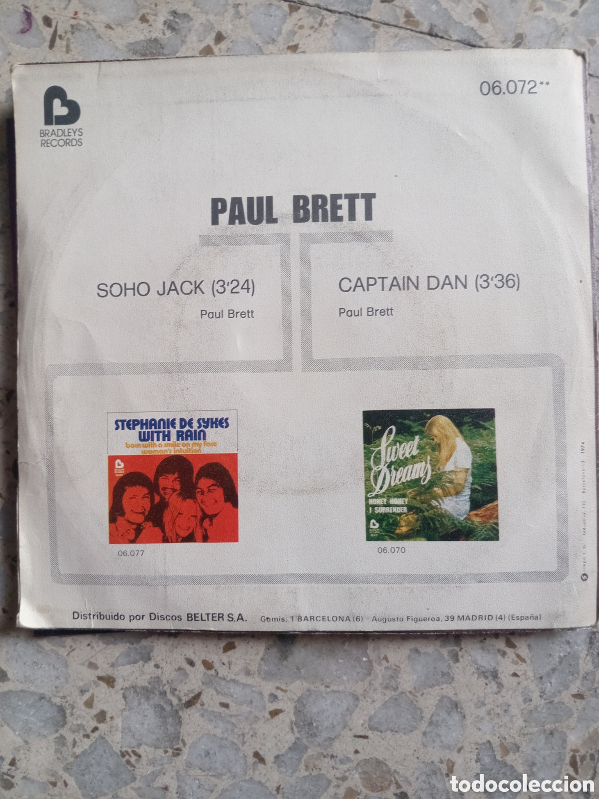 Discos de vinilo: SGL PAUL BRETT SOHO JACK 1974 - Foto 2