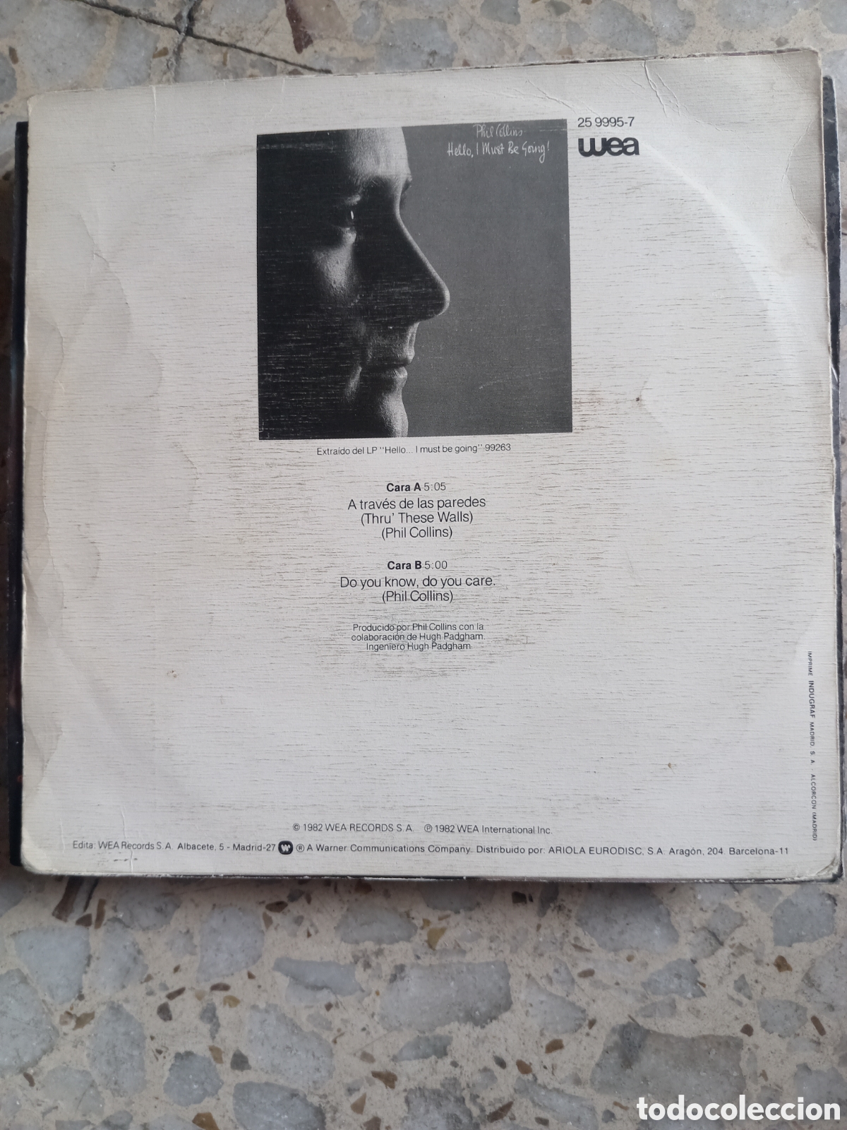 Discos de vinilo: SGL PHIL COLLINS A TRAVES DE LAS PAREDES 1982 - Foto 2
