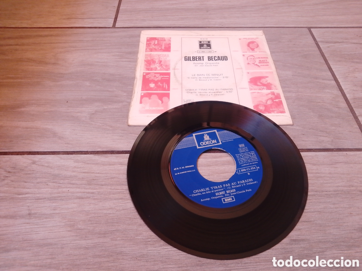 Discos de vinilo: GILBERT BECAUD - LE BAIN DE MINUIT - SPAIN - ODEON - CC - - Foto 2