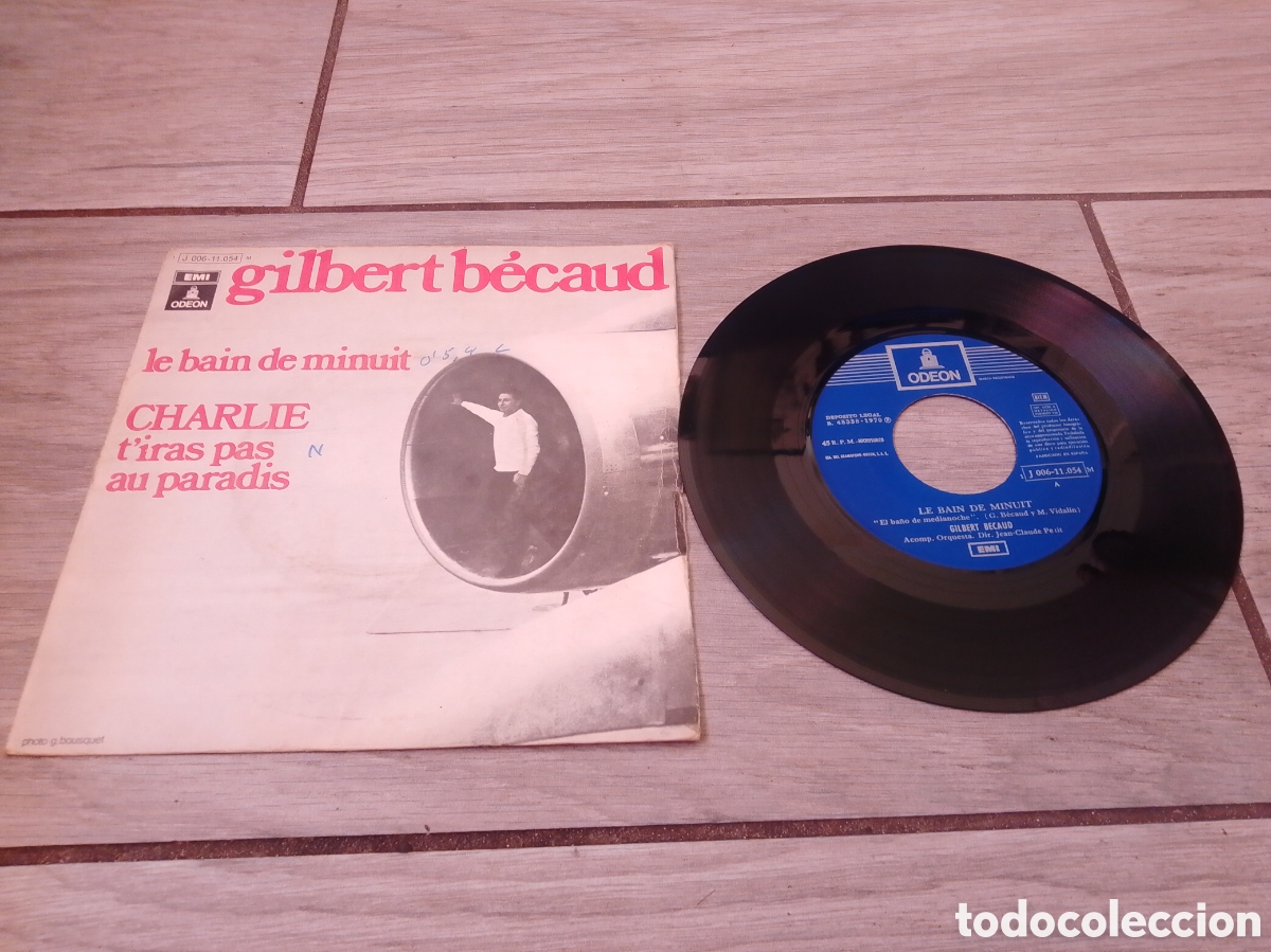 Discos de vinilo: GILBERT BECAUD - LE BAIN DE MINUIT - SPAIN - ODEON - CC - - Foto 1