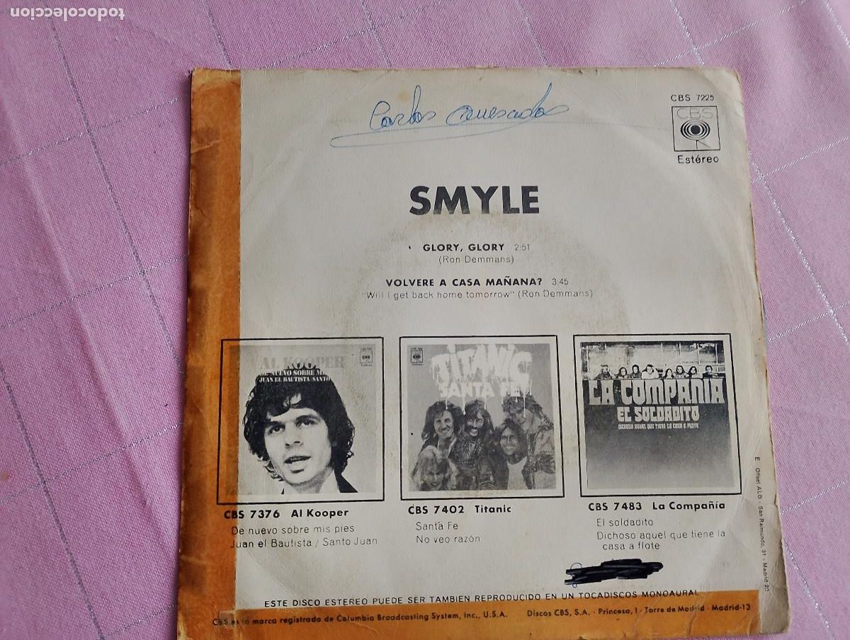 Discos de vinilo: Smyle &ndash; Glory Glory 1971 ed espa&ntilde;ola - Foto 3