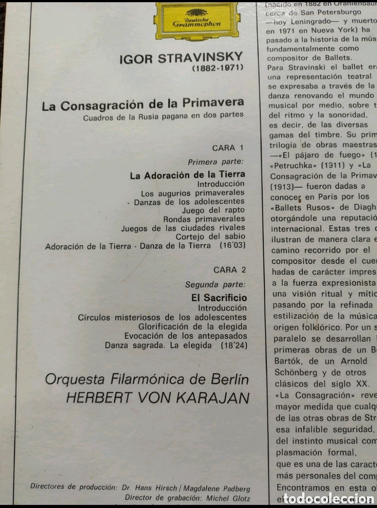 Discos de vinilo: La consagraci&oacute;n de la Primavera (Stravinsky) - Foto 2