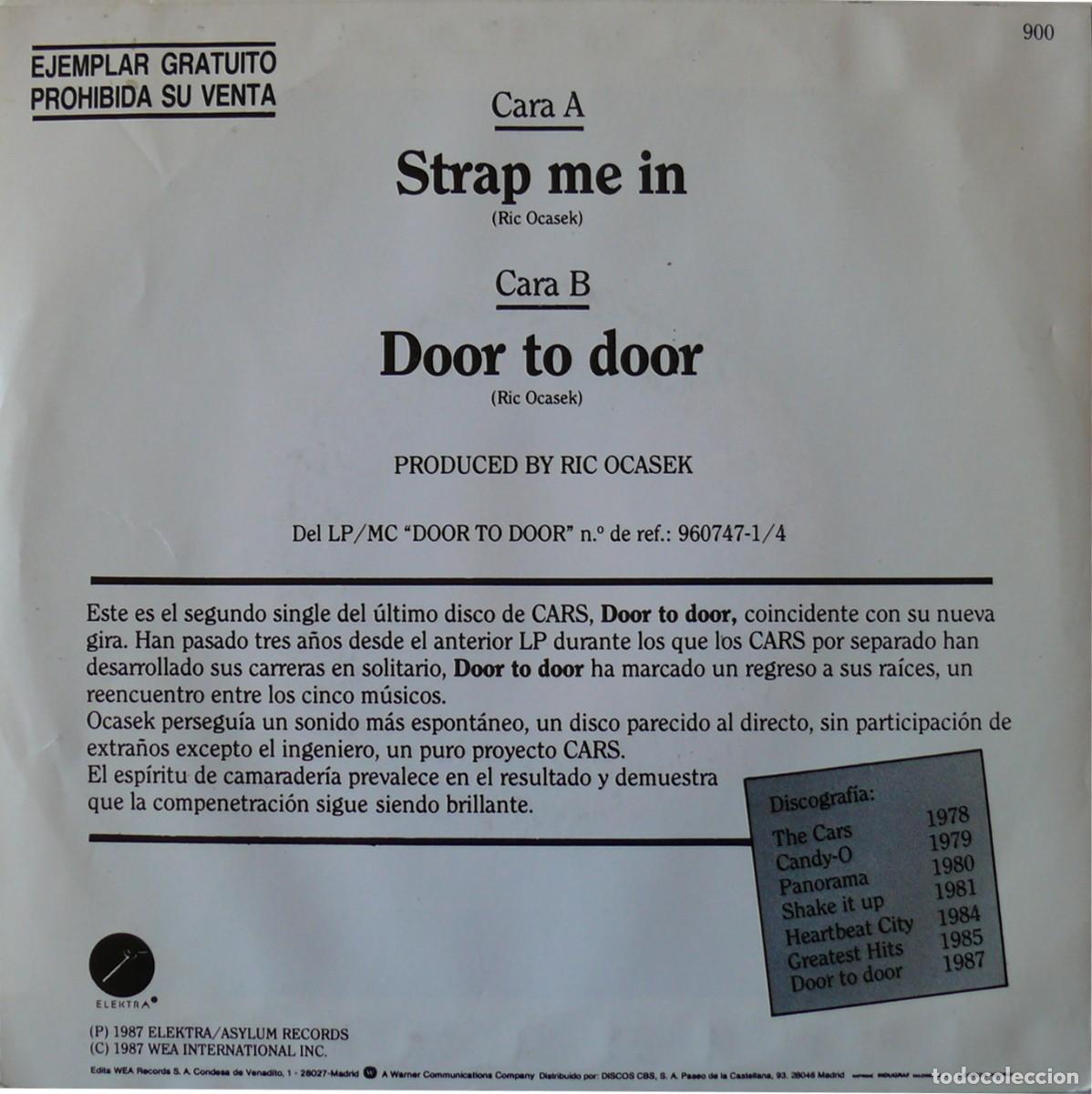 Discos de vinilo: The Cars - Strap me in - Single - Foto 2