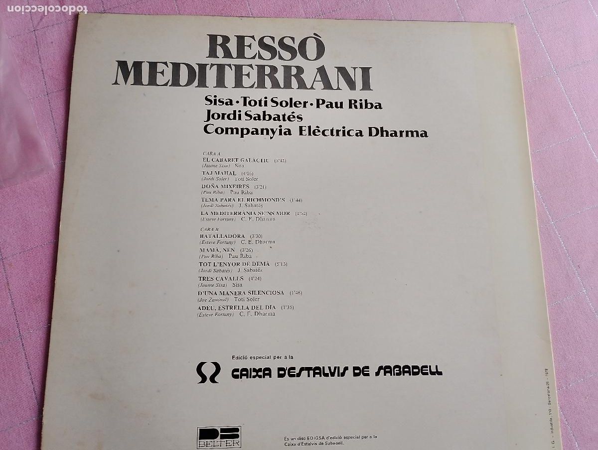 Discos de vinilo: Ress&ograve; Mediterrani 1978 - Foto 4