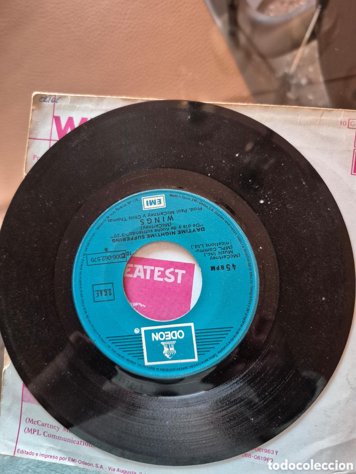 Discos de vinilo: Disc de vinil de 45 WINS &rdquo;Adi&oacute;s a la noche&rdquo; - Foto 3
