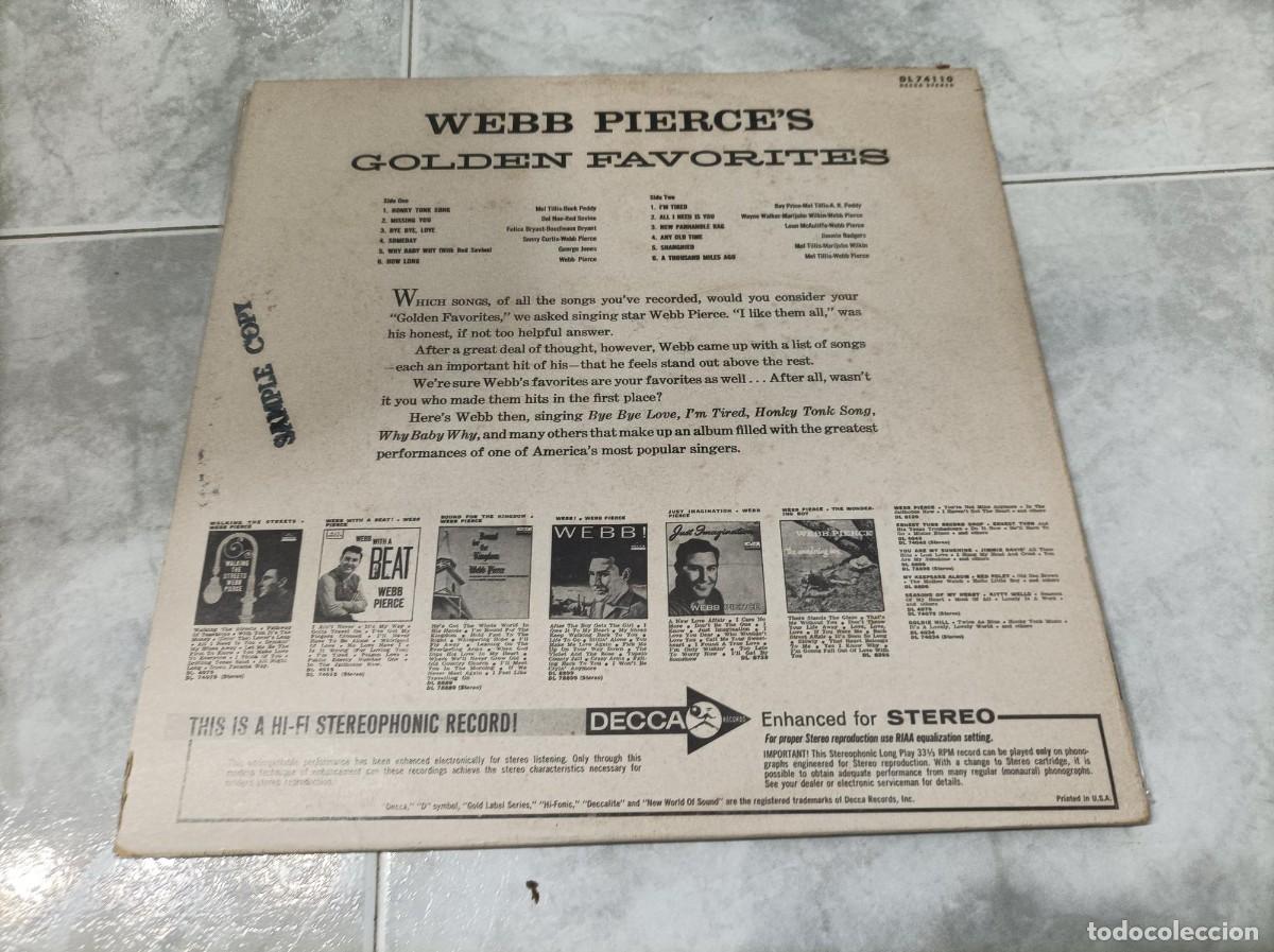 Discos de vinilo: Webb Pierce lp original USA - Foto 2