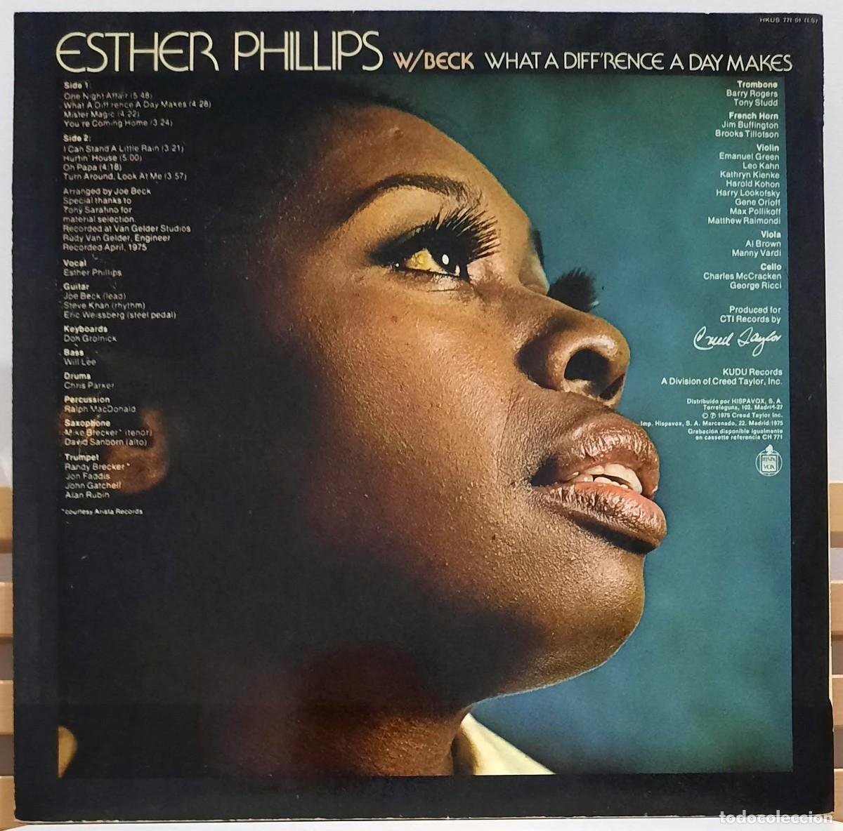 Discos de vinilo: ESTHER PHILLIPS with JOE BECK &middot;&middot;&middot; What A Diffrence A Day Makes - (LP) - Foto 2