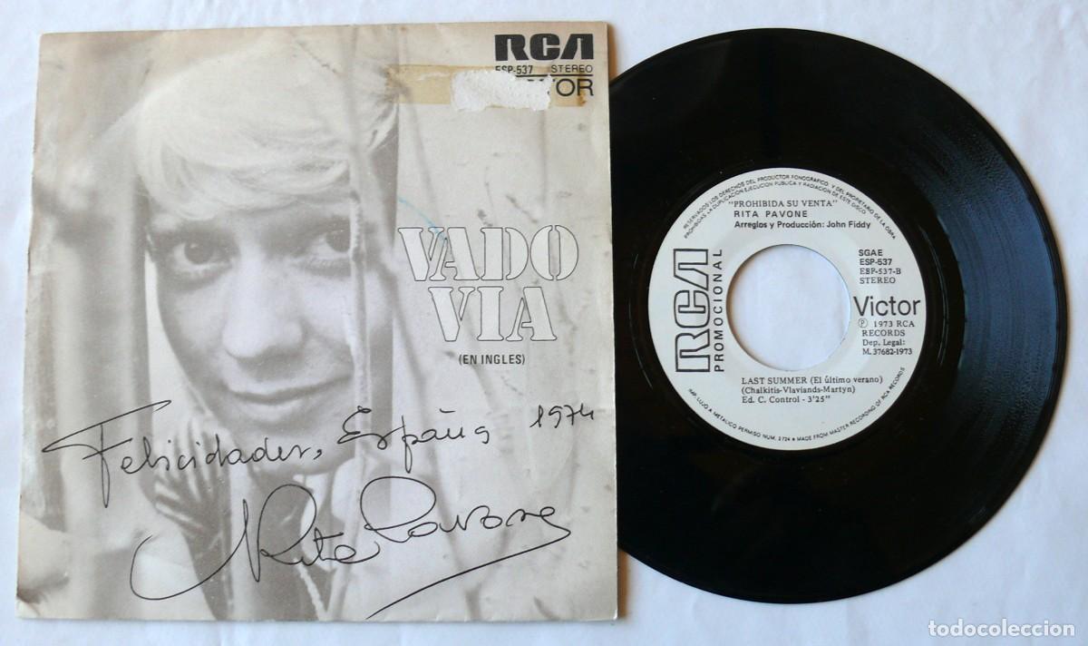 Discos de vinilo: Rita Pavone - Vado via- Single promocional - Foto 1