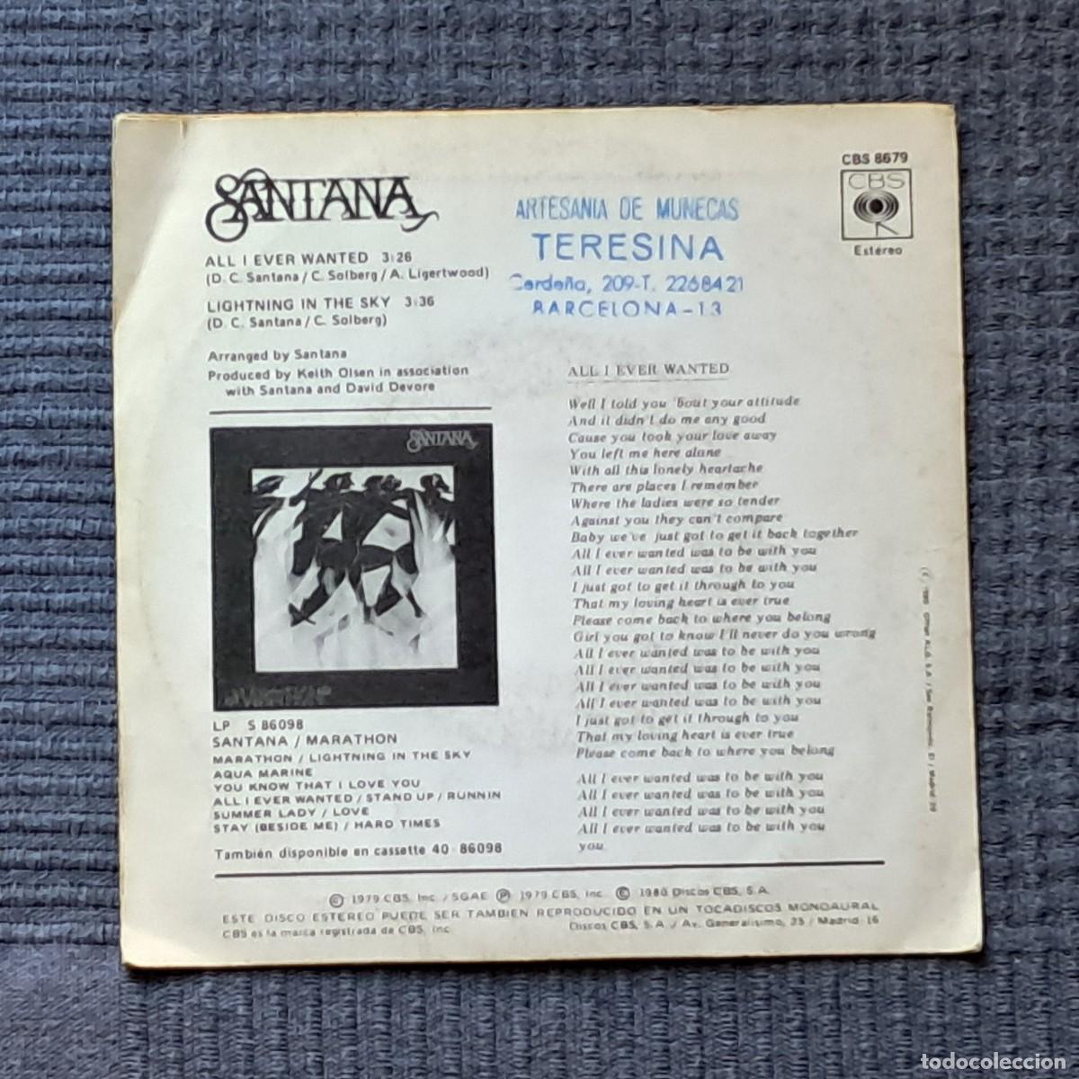 Discos de vinilo: SANTANA &ndash; ALL I EVER WANTED - Foto 2