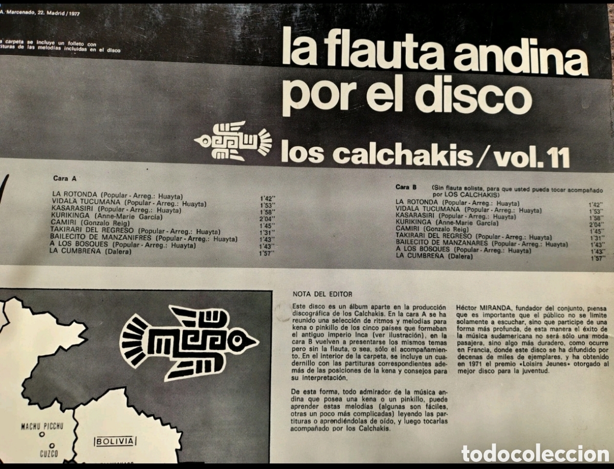 Discos de vinilo: La flauta andina (Los Calchakis) - Foto 2