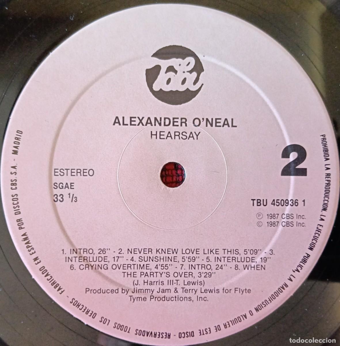 Discos de vinilo: ALEXANDER ONEAL ** Hearsay ** VINILO LP 1987 - Foto 4