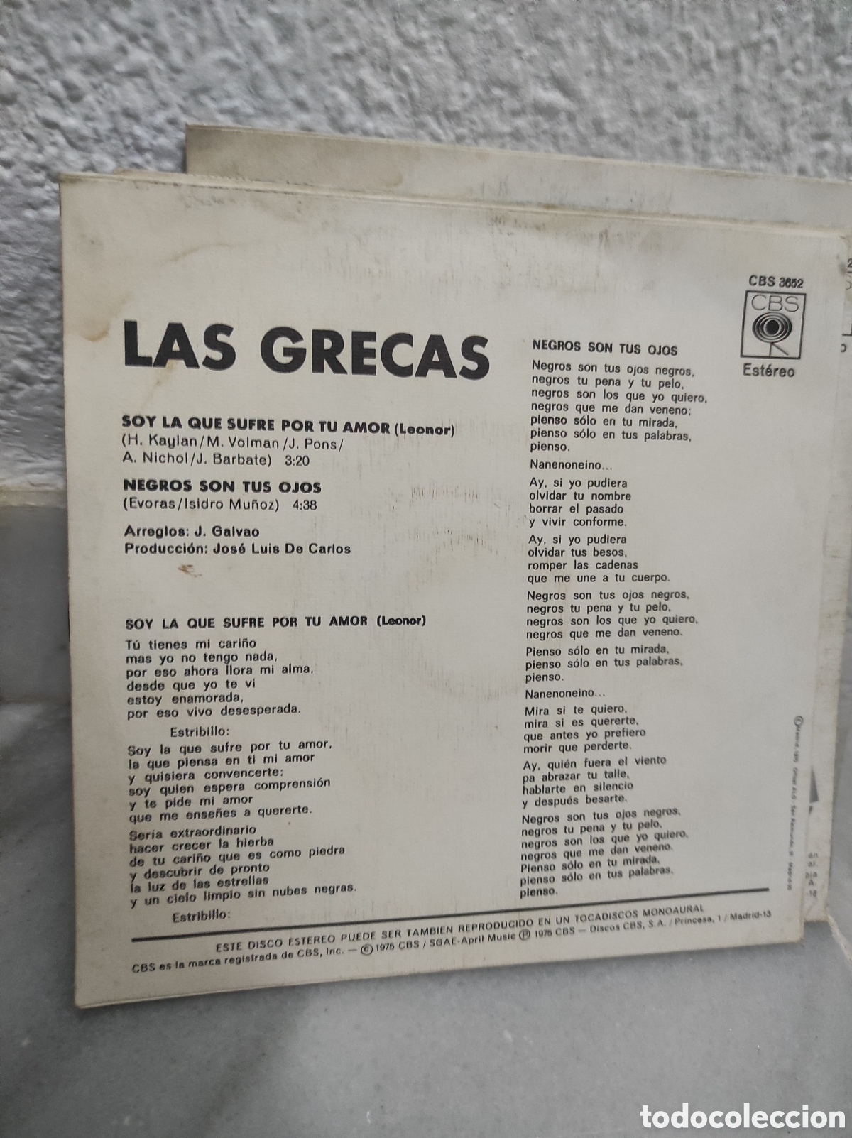 Discos de vinilo: LOTE 4 SINGLES LAS GRECAS - Foto 7