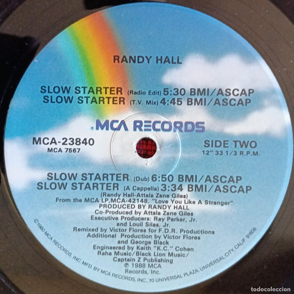 Discos de vinilo: RANDY HALL ** Slow Starter (12&rdquo; Version) ** MAXI SINGLE VINILO 1988 USA - Foto 4