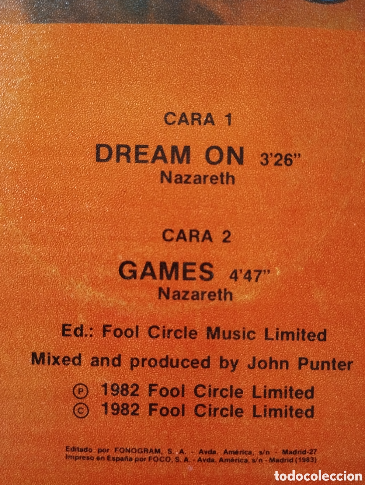 Discos de vinilo: Nazareth - Dream on - single - Foto 3