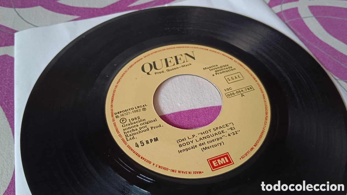 Discos de vinilo: Queen &ndash; Body Language 7&rdquo; PROMO - Foto 3