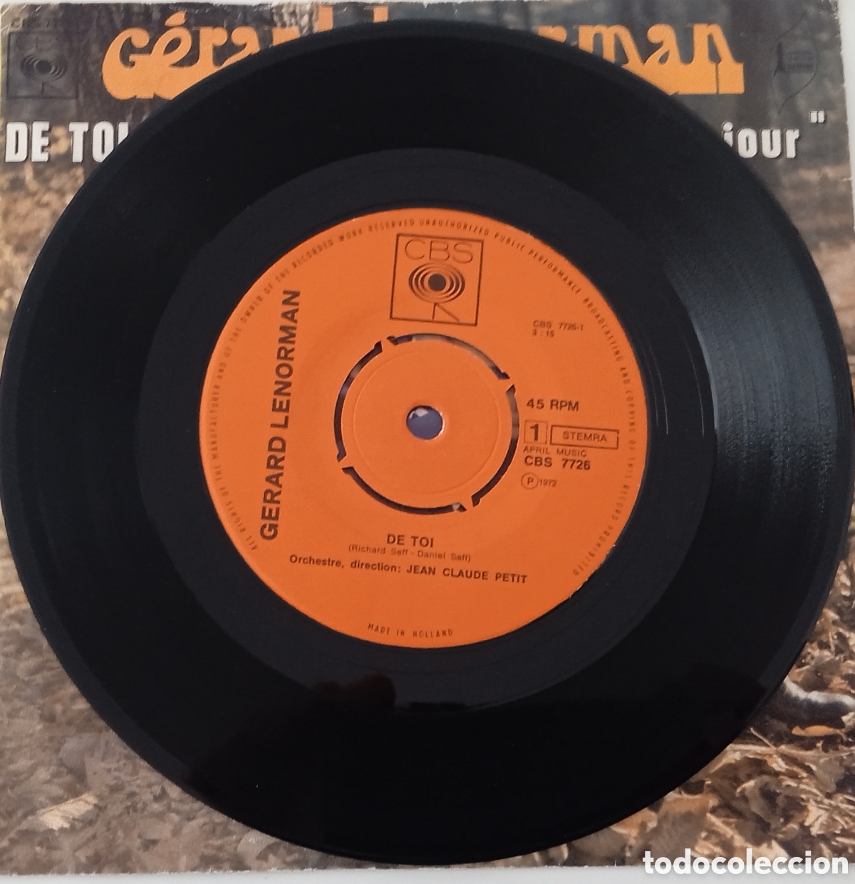 Discos de vinilo: G&Eacute;RARD LENORMAN - De toi (1972) disco de vinilo single - Foto 5