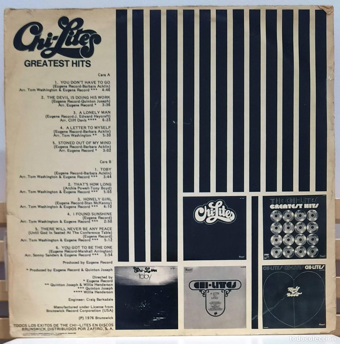 Discos de vinilo: THE CHI-LITES &middot;&middot;&middot; Greatest Hits - (LP) - Foto 2